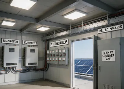 Commercial rooftop PV electrical room